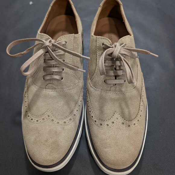 NEW Allen Edmonds Carson Hybrid Bone Suede Wingtip Oxford Shoes Size 9 D 44 main image 7